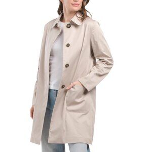 ICONS BY CINZIA ROCCA sand Cotton Blend Single Breasted Overcoat